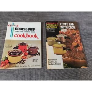 Vintage 1970s Presto Pressure Cooker & Rival Crock-Pot Recipes Instruction Books